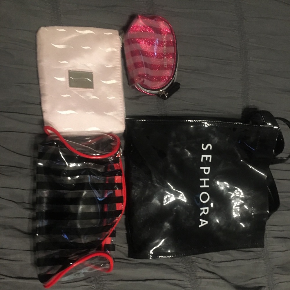 Sephora/ VS make up bag/tote lot